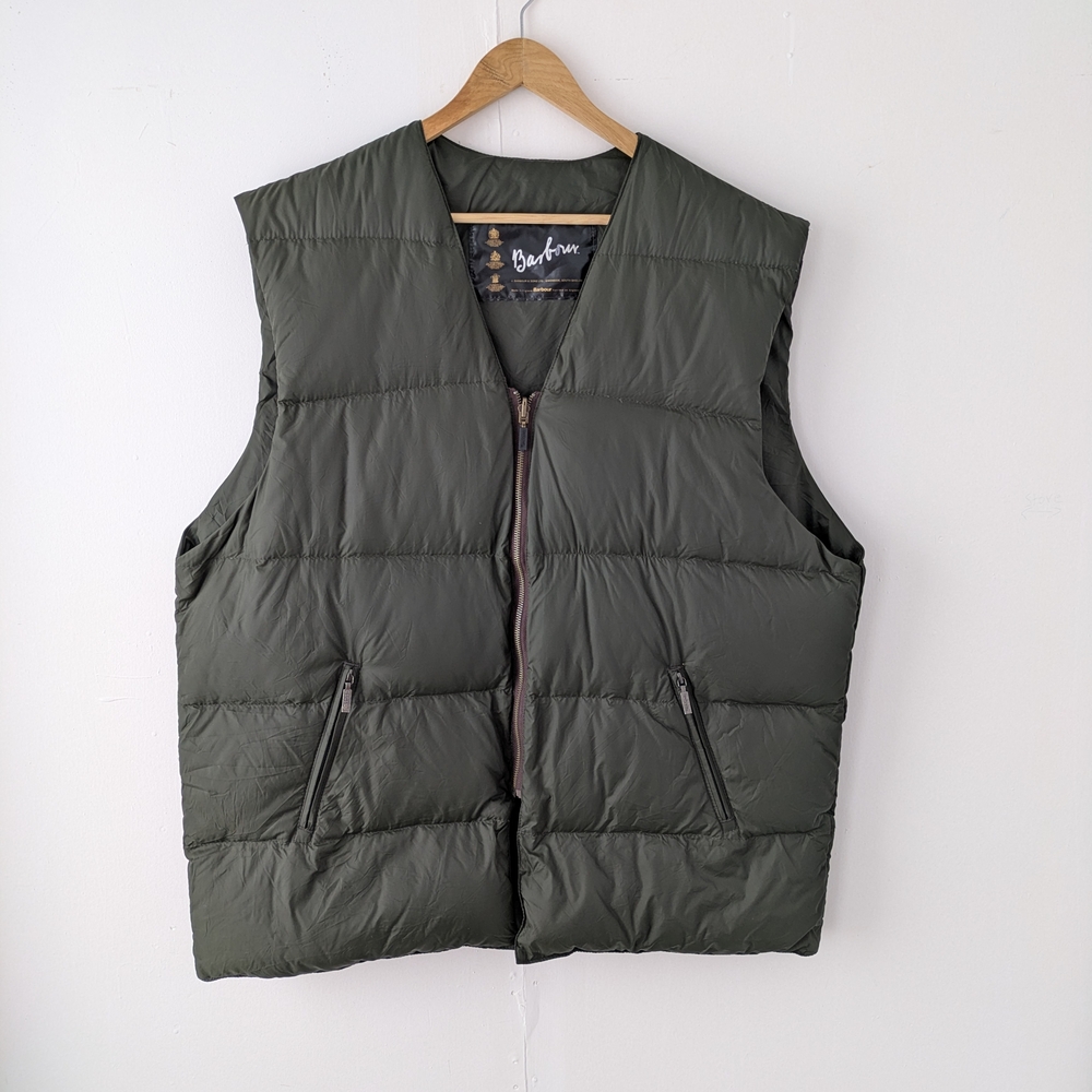 Barbour A858 Duck Down Liner Vest - Size 52 (3XL) - Made in England - Dark Olive